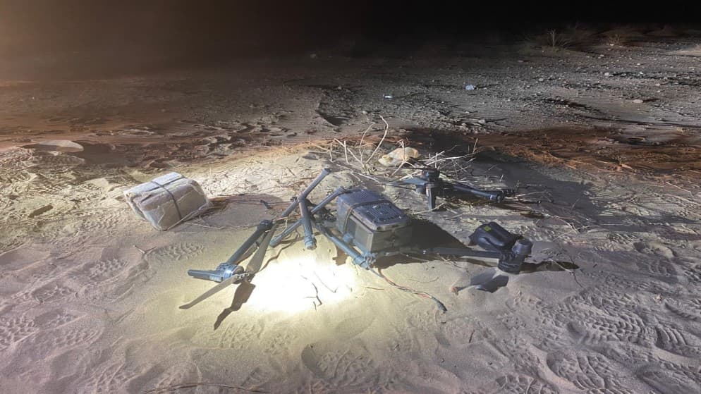 المنطقة العسكرية الجنوبية تحبط محاولة تهريب مواد مخدرة محملة بواسطة مسيرة