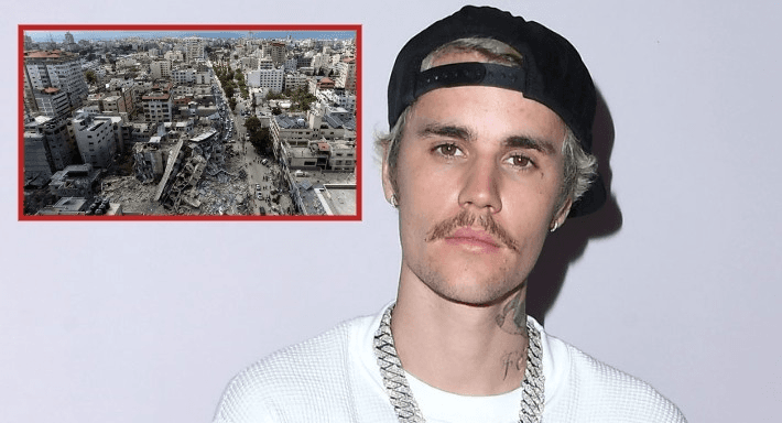 جستن بيبر يستعين بصورة من غزة للتبرع لإسرائيل