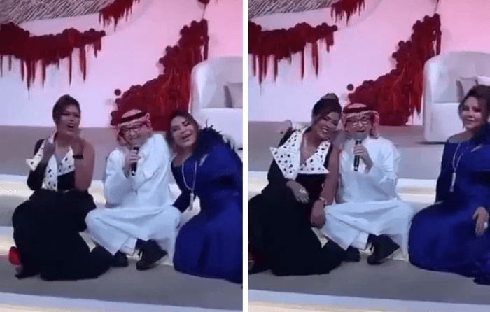 بالفيديو.. عبدالمجيد عبدالله يحضن "أحلام" و "وعد" ويغني لهما