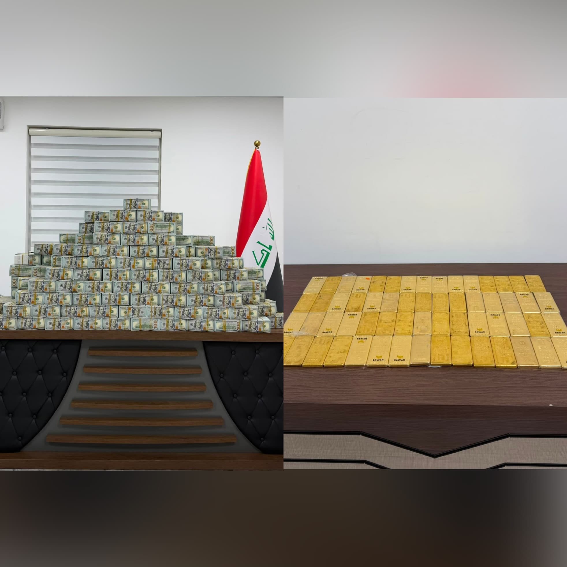 العراق.. ضبط 20 مليون دولار واسترداد 60 كيلوغرام من الذهب في قضية فساد